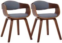 CLP 2er-Set Esszimmerst&uuml;hle Kingston, ergonomisch mit gepolsterter R&uuml;ckenlehne,
