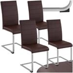 tectake&reg; 4er Set Esszimmerst&uuml;hle, Freischwinger K&uuml;chenstuhl mit R&uuml;ckenlehne,