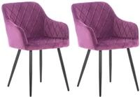 CLP 2er Set Esszimmerstuhl Shila I Bezug Stoff Oder Samt I Polsterstuhl mit...
