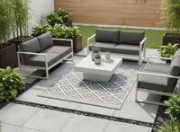 Jet-Line Outdoor Teppich Austin Grau 120 x 180 cm Wetterfest f&uuml;r In und Outdoor