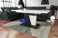 Grand Noir Couchtisch ausziehbar h&ouml;henverstellbar 120/180cm in Wei&szlig; hochglanz...