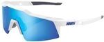100% Speedcraft XS Matte White w/Blue Multilayer Mirror Lens