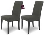 Scheffler Home Stuhlhussen Grau 2er Set Stretch Mia Schwingst&uuml;hle | Blickdichte