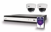 ABUS TVVR36422D Komplett-Set mit NVR und 2 POE Mini-Dome-Kameras