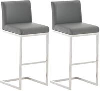 CLP 2er Set Barhocker Paros I Freischwinger Barstuhl I Kunstleder-Bezug I