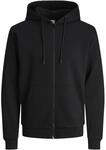 JACK & JONES Herren veste sweat Jjebradley Sweat Zip Hood Noos, Schwarz, XL