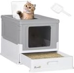PawHut Katzenklo mit Deckel Faltbare Katzentoilette mit Haube Schaufel...