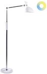 Beliani LED Stehlampe Metall wei&szlig; dimmbar verstallbar 160 cm Bogenlampe Andromeda