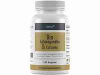 Bio Ashwagandha KSM-66 & Curcuma, 120 vegane Kapseln, 100% Premiumrohstoff in
