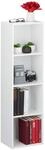 Relaxdays B&uuml;cherregal 4 F&auml;cher, modernes Design, Wohnzimmer, Standregal schmal, aus