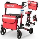 Arebos Leichtgewicht Rollator Aluminium | Reiserollator 6-fach h&ouml;henverstellbar 