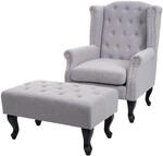 Mendler Sessel Chesterfield, Relaxsessel Clubsessel Ohrensessel, wasserabweisend