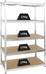 PROREGAL Schwerlastregal Ragnar f&uuml;r Gesamtlast 875kg Ma&szlig;e: 180x120x60 Verzinkt,