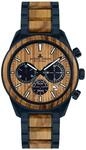 JACQUES LEMANS Holzuhr Herren, Solar Wood Herrenuhr - Model 1-2115P, Chronograph und