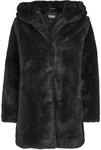 Urban Classics Ladies Hooded Teddy Coat aus Fake Kaninchenfell, Damen Mantel mit