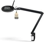 Lumeno LED Lupenleuchte 7218SW Lupenlampe mit 127 mm Echtglaslinse,