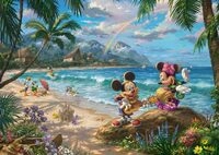Schmidt Spiele Thomas Kinkade 57528, Disney, Mickey und Minnie in Hawaii, 1000 Teile