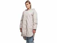 Urban Classics Women's TB5074-Ladies Oversized Diamond Quilted Hooded Coat Mantel,