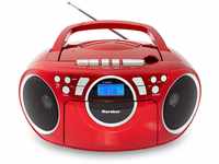 Karcher RR 5042-R tragbares CD Radio/Boombox mit CD-Player und Kassettenspieler (UKW,