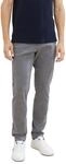 TOM TAILOR Herren Slim Fit Chino Hose aus Stretch Piqu&eacute; mit G&uuml;rtel, 32284 - White
