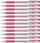Pentel Tintenroller mit Geltinte, 0,8 mm Lot de 12 Rot metallic