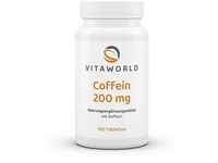 vitaworld Coffein Koffein 200 mg 180 Tabletten hochdosiert vegan Made in Germany