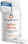 Coffein Tabletten - Koffeintabletten hochdosiert 200mg pro Tag als Wachmacher (180