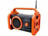 Soundmaster DAB80OR Baustellenradio mit DAB+ UKW Bluetooth und Li-Ion Akku IP44