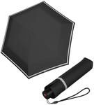 Knirps Kinder-Taschenschirm Rookie reflective mit Reflexborte - black