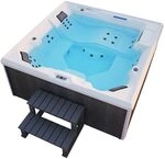 Home Deluxe - Outdoor Whirlpool - Stream Big Plus Treppe und Thermoabdeckung -...