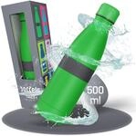 Boddels Trinkflasche mit Rutschfestem Griff - 500ml Edelstahl Isolierflasche f&uuml;r