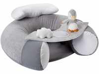 Nuby - Penguin Sit-Me-Up Babysitz - Aufblasbarer Sit & Play Bodensitz mit Tablett und