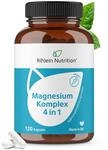 Rhein Nutrition Magnesium Komplex Hochdosiert 4 in 1 | Magnesiumcitrat, Bisglycinat,