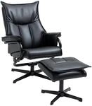 HOMCOM Relaxsessel mit Hocker, drehbarer Ruhesessel, TV-Sessel mit Liegefunktion,