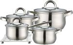 Maestro MMR-2021 Kochtopf Set Edelstahl, 9-Teilig, Induktion, 3 Topfe, 1