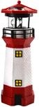 Eaxus LED Solar Leuchtturm 28 cm Garten Deko Leuchtfeuer Rot Wei&szlig; Gartendeko