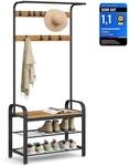 VASAGLE Garderobenst&auml;nder, mit Schuhbank, Kleiderstange, 4-in-1 Design | Garderobe,