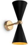 MAYTONI DECORATIVE LIGHTING Moderne Wandleuchte Vesper&ndash; Elegante Schwarz-Goldene