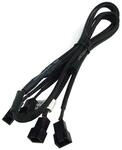 Phobya Y-Kabel 3Pin Molex auf 4X 3Pin Molex 60cm - Schwarz Kabel L&uuml;fterkabel und