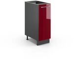 Vicco Apothekerschrank Fame-Line, Bordeaux Hochglanz, 30 cm ohne Arbeitsplatte,...