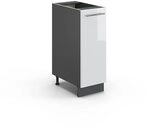 Vicco Apothekerschrank Fame-Line, Wei&szlig; Hochglanz, 30 cm ohne Arbeitsplatte, zur