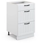 Vicco K&uuml;chenunterschrank Fame-Line, Wei&szlig; Landhaus, 50 cm | MDF-Front &middot; Ohne