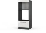 Vicco Mikrowellenschrank Fame-Line, Wei&szlig; Hochglanz, 60 cm offen, zur...
