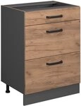 Vicco K&uuml;chenunterschrank R-Line, Goldkraft Eiche, 60 cm mit Schubladen, ohne
