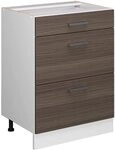 Vicco K&uuml;chenunterschrank R-Line, Edelgrau, 60 cm mit Schubladen, ohne...