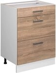 Vicco K&uuml;chenunterschrank R-Line, Sonoma, 60 cm mit Schubladen, ohne...