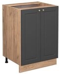 Vicco K&uuml;chenunterschrank Fame-Line, Anthrazit-Gold, 60 cm ohne Arbeitsplatte,...