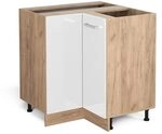 Vicco Eckunterschrank R-Line, Wei&szlig; Hochglanz, 75.6 cm ohne Arbeitsplatte, zur freien