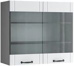 Vicco K&uuml;chenglasschrank Fame-Line, Wei&szlig; Landhaus, 80 cm