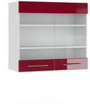 Vicco K&uuml;chenglasschrank Fame-Line, Bordeaux Hochglanz, 80 cm, zur Kombination...